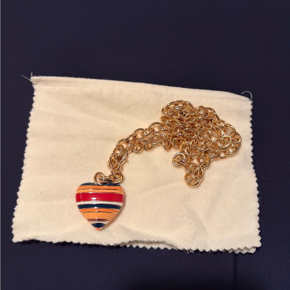 Roxanne Assoulin Striped Puffy Heart Necklace